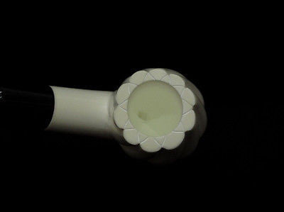 Swirling Bent Billiard Block Meerschaum pipe Acrylic stem Case Light weight 4604