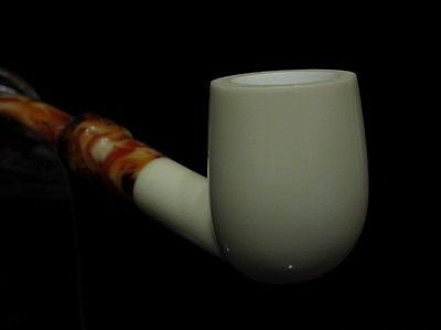 Smooth Billiard Block Meerschaum pipe by H. Cor Plain Ideal Size Gift Case 2195
