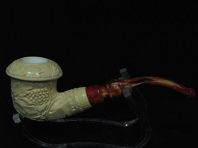 Vineyard Calabash Genuine Block Meerschaum pipe Hand made Fitting Gift Case 1368