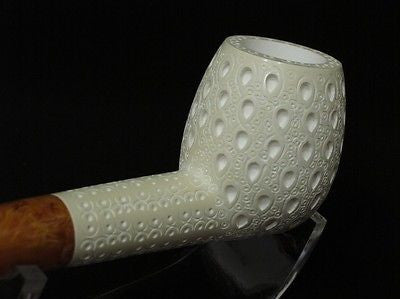 Lattice Straight Billiard Meerschaum Pipe Block Canadian Freehand Big Bowl 3769