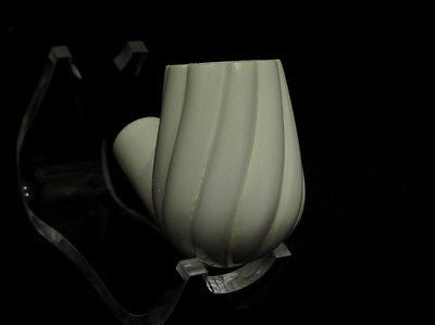 Swirling Bent Billiard Block Meerschaum pipe Acrylic stem Case Light weight 4604