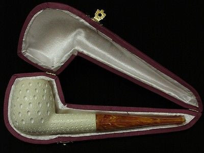 Lattice Straight Billiard Meerschaum Pipe Block Canadian Freehand Big Bowl 3769