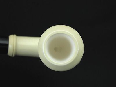 Smooth Oyster Smoking Block Meerschaum Pipe Acrylic stem Colors Faster Case 1476
