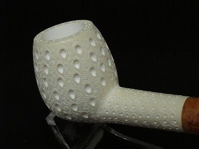 Lattice Straight Billiard Meerschaum Pipe Block Canadian Freehand Big Bowl 3769