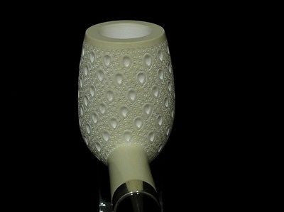 Straight Lattice Billiard Meerschaum pipe Acrylic Stem Silver band Cor Huge 4656