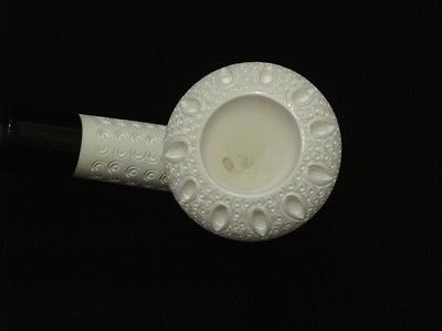 Lattice Bent Calabash Block Meerschaum Pipe 2 stems Churchwarden - Classic 4336