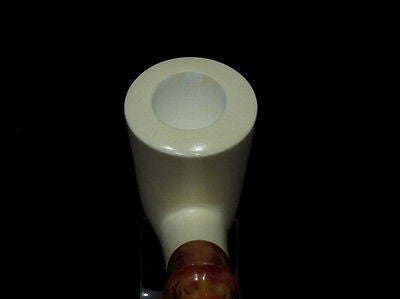 Smooth Plain Classic Half Bent Block Meerschaum pipe Hand carved Gift Case 9063