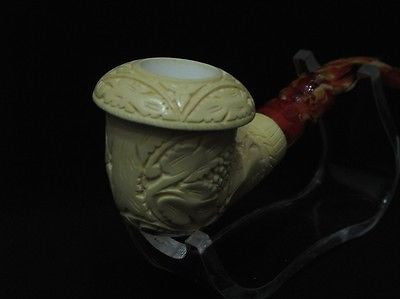 Vineyard Calabash Genuine Block Meerschaum pipe Hand made Fitting Gift Case 1368