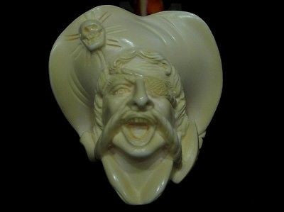 Pirate of the Caribbean Block Meerschaum Pipe Free hand - Full Bent Perfect 0465