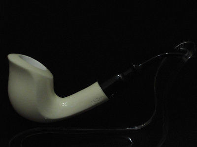 Smooth Bent Cobra Meerschaum pipe Acrylic system w/no screws by H. Cor Gift 2554