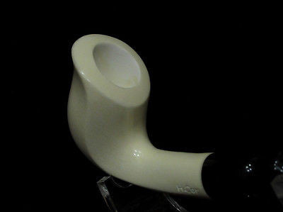 Smooth Bent Cobra Meerschaum pipe Acrylic system w/no screws by H. Cor Gift 2554