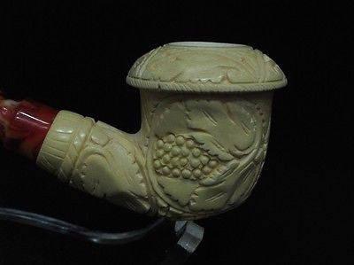 Vineyard Calabash Genuine Block Meerschaum pipe Hand made Fitting Gift Case 1368