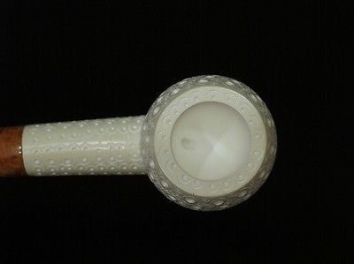 Lattice Straight Billiard Meerschaum Pipe Block Canadian Freehand Big Bowl 3769