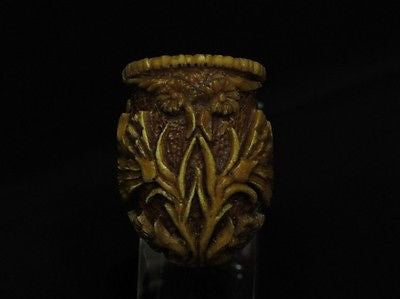 Deep Flowers Embossed Floral Meerschaum pipe Vintage looks Brown Patina Cor 4160