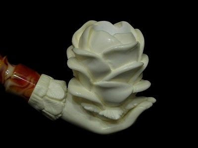 Rose in Lady Hand Floral Block Meerschaum Pipe Cor Ideal Gift Ladies Turkey 8405