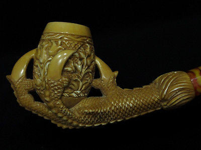 Big Eagle Claw & Floral Egg Block Meerschaum Pipe by Cor Turkey Gift Case 8251