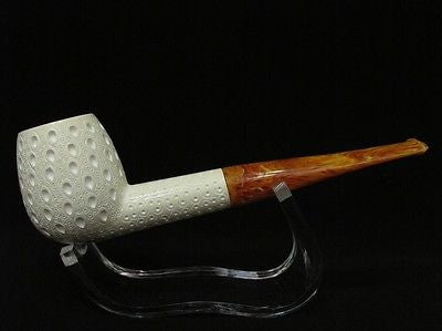 Lattice Straight Billiard Meerschaum Pipe Block Canadian Freehand Big Bowl 3769