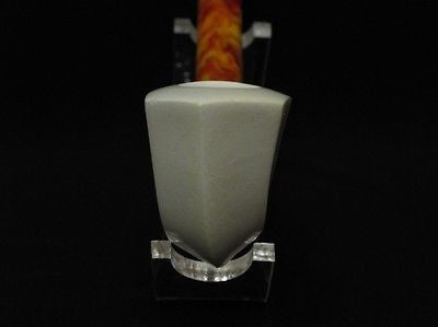Smooth Paneled Block Meerschaum Pipe Long stem Light weight Gift case Ideal 0357