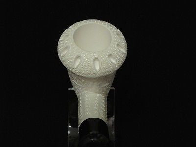 Lattice Bent Calabash Block Meerschaum Pipe 2 stems Churchwarden - Classic 4336