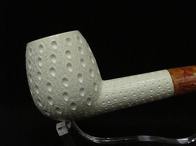 Lattice Straight Billiard Meerschaum Pipe Block Canadian Freehand Big Bowl 3769