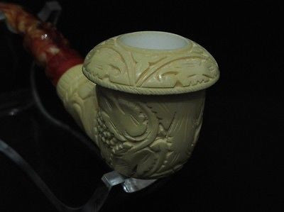 Vineyard Calabash Genuine Block Meerschaum pipe Hand made Fitting Gift Case 1368