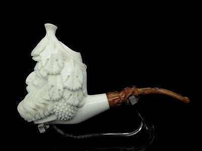 Happy Bacchus Block Meerschaum Pipe Case Stand Mythological Big Bowl by Cor 3797