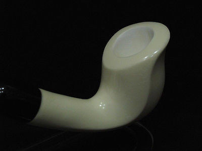Smooth Bent Cobra Meerschaum pipe Acrylic system w/no screws by H. Cor Gift 2554