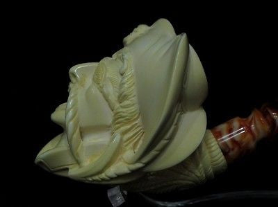 Pirate of the Caribbean Block Meerschaum Pipe Free hand - Full Bent Perfect 0465
