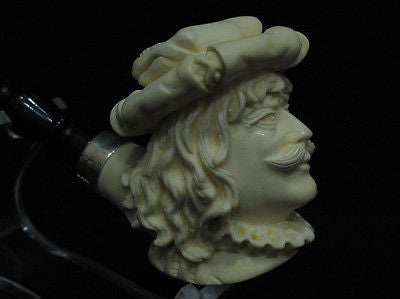 Austrian Cavalier Musketeer Block Meerschaum pipe 925 Silver Cor Freehand 4427