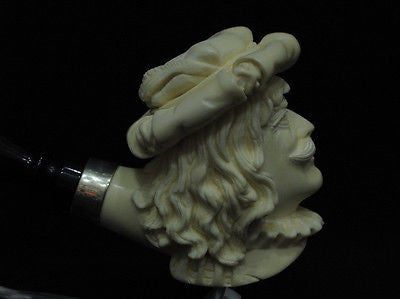 Austrian Cavalier Musketeer Block Meerschaum pipe 925 Silver Cor Freehand 4427