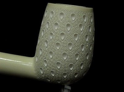 Straight Lattice Billiard Meerschaum pipe Acrylic Stem Silver band Cor Huge 4656