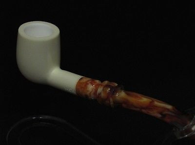 Smooth Billiard Block Meerschaum pipe by H. Cor Plain Ideal Size Gift Case 2195