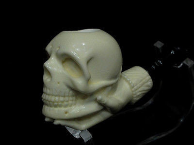 Skull in hand Block Meerschaum pipe by H. Cor Gift case Excellent Quality 4117
