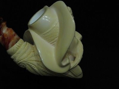 Pirate of the Caribbean Block Meerschaum Pipe Free hand - Full Bent Perfect 0465