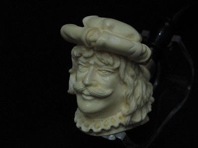Austrian Cavalier Musketeer Block Meerschaum pipe 925 Silver Cor Freehand 4427