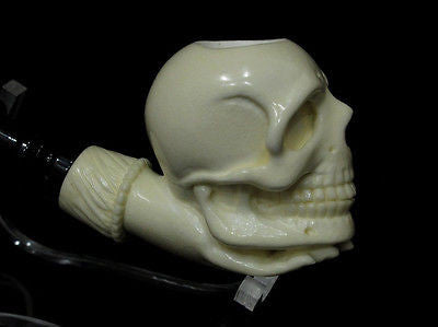 Skull in hand Block Meerschaum pipe by H. Cor Gift case Excellent Quality 4117