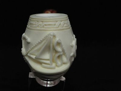 Captain Billiard Block Meerschaum Pipe Anchor Sail Boat Emblems Gift case 3825