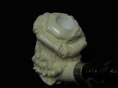 Austrian Cavalier Musketeer Block Meerschaum pipe 925 Silver Cor Freehand 4427