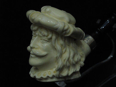Austrian Cavalier Musketeer Block Meerschaum pipe 925 Silver Cor Freehand 4427