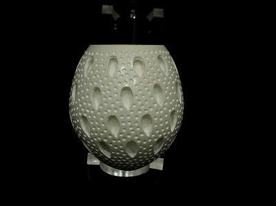 Full Bent Lattice Apple Block Meerschaum pipe Acrylic stem Silver Ring Gift 1240