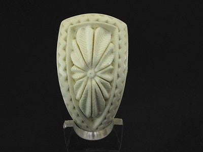 Floral Medieval Tobacco Classic Block Meerschaum Pipe Hand made Turkey Case 7781