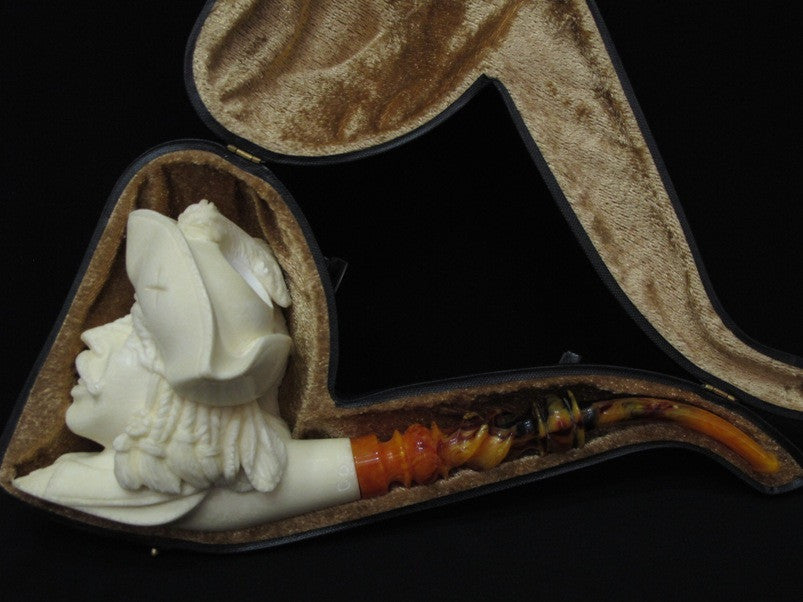 Captain Pirate of the Caribbean Churchwarden Block Meerschaum Pipe Big Bowl 2013