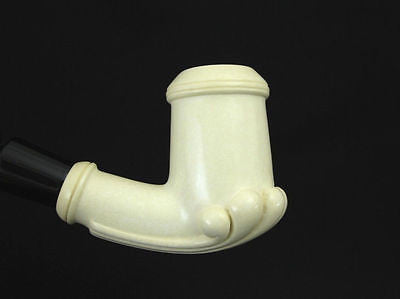 Smooth Oyster Smoking Block Meerschaum Pipe Acrylic stem Colors Faster Case 1476