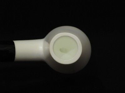 Smooth Bent Coffee Pot Solid Block Meerschaum Pipe Acrylic Stem Free hand 0059