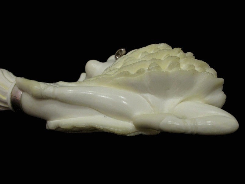 Dancing Ballerina Block Meerschaum Pipe w/Lid, Acrylic, 925 Silver Rare Big 6033