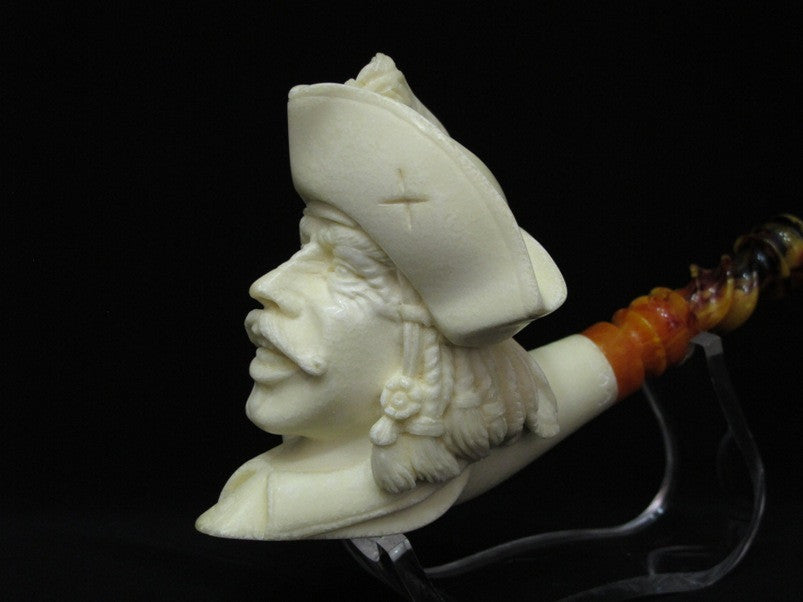 Captain Pirate of the Caribbean Churchwarden Block Meerschaum Pipe Big Bowl 2013