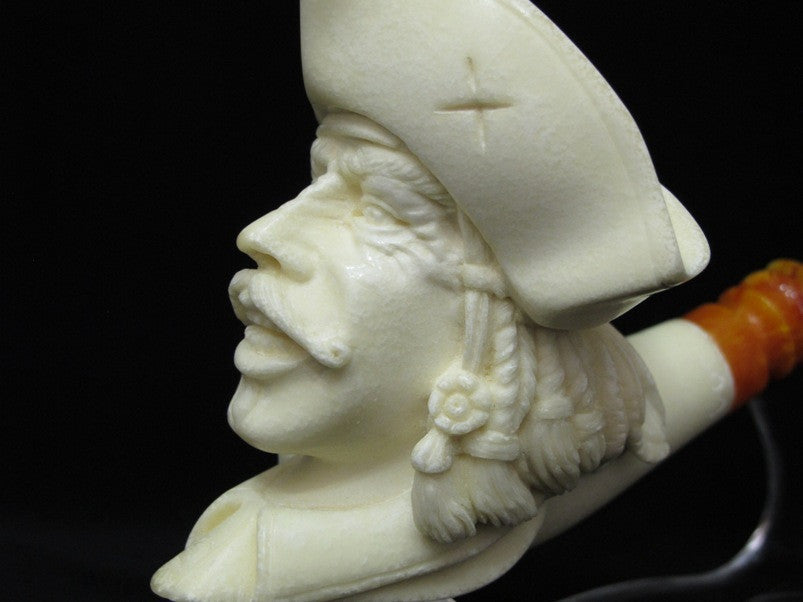 Captain Pirate of the Caribbean Churchwarden Block Meerschaum Pipe Big Bowl 2013