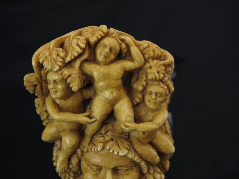 Bacchante Lady Bacchus 3 Angels Vineyard Meerschaum Pipe Hand carved Floral 0432