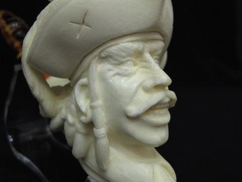 Captain Pirate of the Caribbean Churchwarden Block Meerschaum Pipe Big Bowl 2013