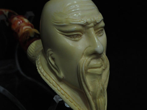 Confucius Chinese teacher Meerschaum Pipe Full bent Figurative Gift Birthday1176
